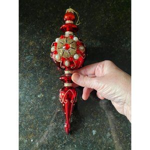 National Tree Company 12" Red and Gold Tree Topper, NWOT